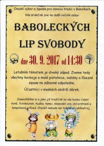 Obrázek pozvánka Slavnosti Baboleckých lip svobody 30.9.2017